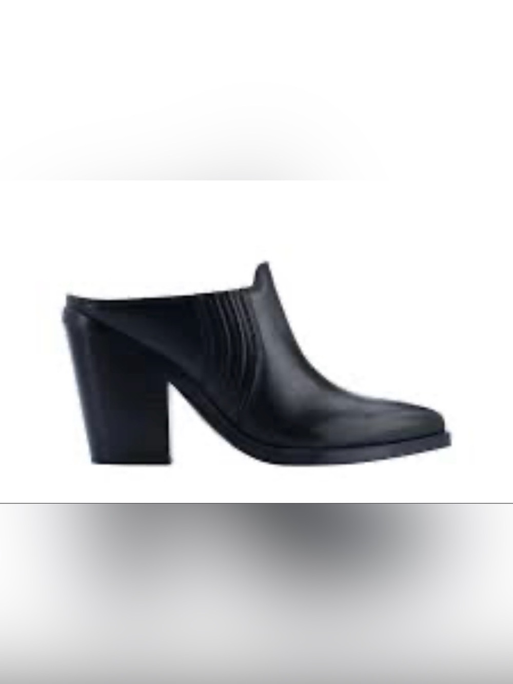Marc fisher LTD Black Leather Block Heel Mule size 7.5